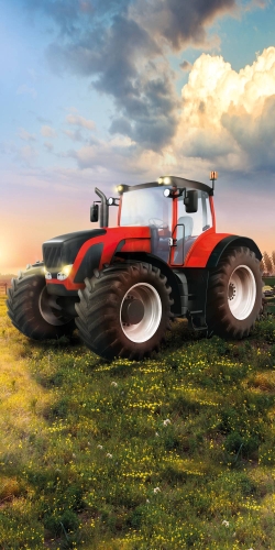 Ręcznik bawełniany dziecięcy plażowy 70x140 Czerwony Traktor