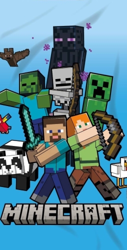 Ręcznik bawełniany dziecięcy licencyjny 70x140 Minecraft