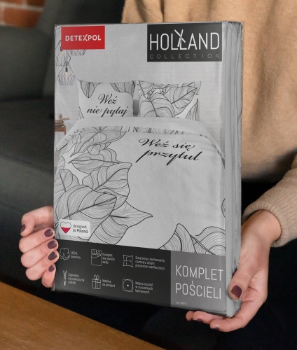 Pościel bawełniana Holland biała 220x200 Weź Się Przytul
