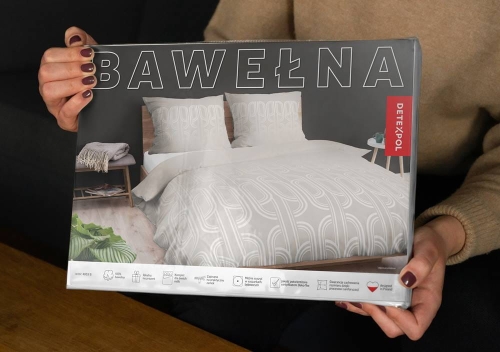 Pościel bawełniana 100% beżowa 220x200