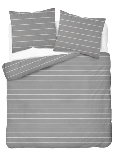 Pościel satyna bawełniana Home Satin popielata 160x200 w pionowe pasy