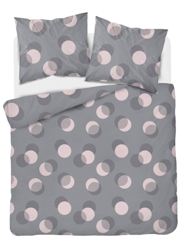 Pościel satyna bawełniana Home Satin popielata 220x200 w grochy