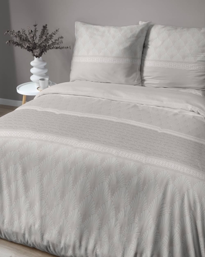 Pościel satyna bawełniana Home Satin beżowa 220x200 delikatny wzór