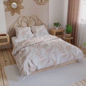 Komplet pościeli z bawełny satynowej kremowej 160x200 Calm