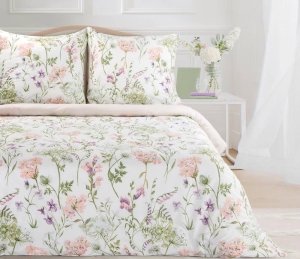 Komplet pościeli Sonia 100% bawełniana 140x200 w kolorowe kwiaty