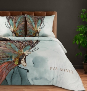 Ekskluzywna pościel z makosatyny z motylem 220x200 Eva Minge