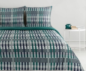 Komplet pościeli z bawełny satynowej w pasy 160x200 Nika