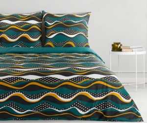 Komplet pościeli z bawełny satynowej w fale 160x200 Nika