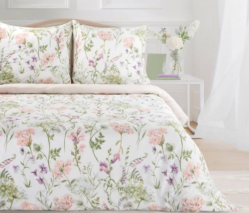 Komplet pościeli Sonia 100% bawełniana 160x200 w kolorowe kwiaty
