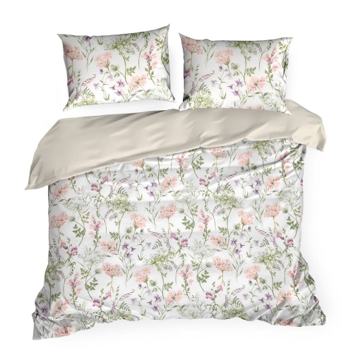 Komplet pościeli Sonia 100% bawełniana 160x200 w kolorowe kwiaty
