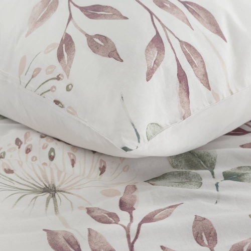 Komplet pościeli Sonia 100% bawełniana biała 160x200 w liście