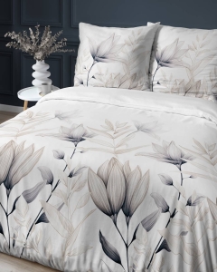 Pościel satyna bawełniana biała Home Satin 140x200 w delikatne kwiaty