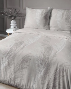 Pościel satyna bawełniana Home Satin beżowa 160x200 trawa pampasowa