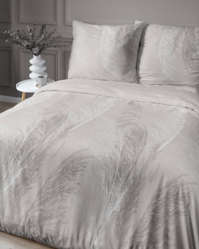 Pościel satyna bawełniana Home Satin beżowa 160x200 trawa pampasowa