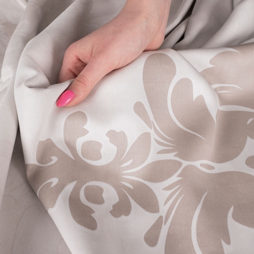 Komplet pościeli z bawełny satynowej beżowej 160x200 Grace