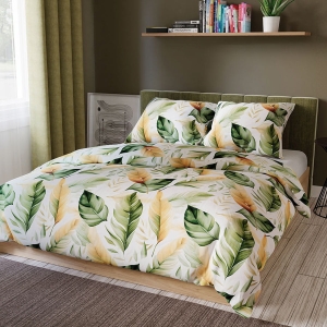 Komplet pościeli z bawełny satynowej 160x200 Olive