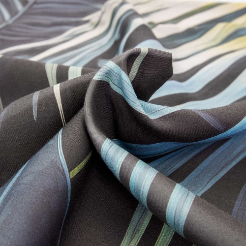 Pościel z bawełny satynowej zielono błękitne liście 220x200 Satynlove