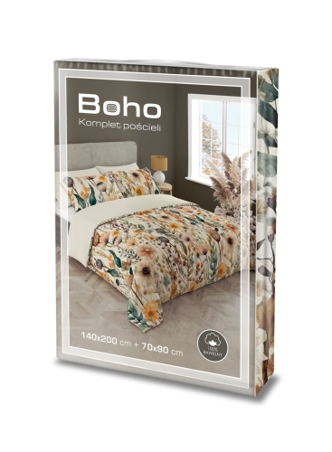Pościel bawełniana Boho 220x200 w kwiaty