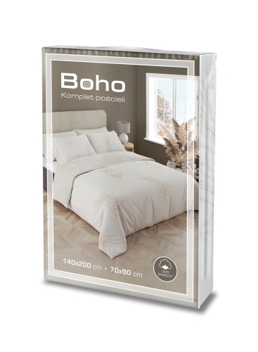Pościel bawełniana Boho 160x200 trawa pampasowa