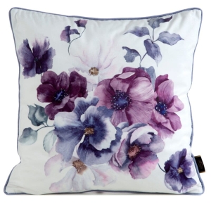 Poszewka dekoracyjna velvet 45x45 Kwiaty Fioletowo Różowe