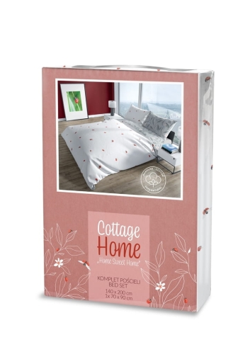 Pościel bawełniana Cottage biała 160x200 w biedronki
