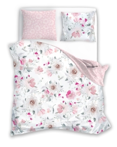 Pościel bawełna satynowa Milagro 220x200 w różowe kwiaty 
