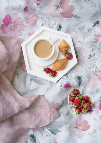 Pościel bawełna satynowa Milagro 220x200 w różowe kwiaty 