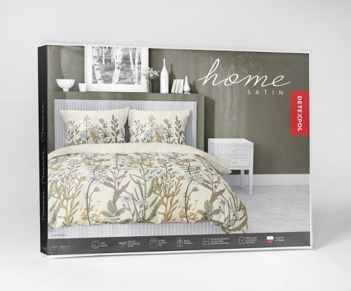 Pościel satyna bawełniana kremowa Home Satin 220x200 w polne kwiaty 