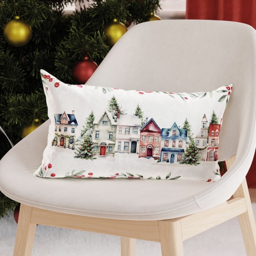 Poszewka dekoracyjna świąteczna 30x50 Zimowe miasteczko