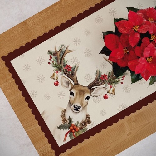 Bieżnik wodoodporny świąteczny 50x100 Vintage Jelonek