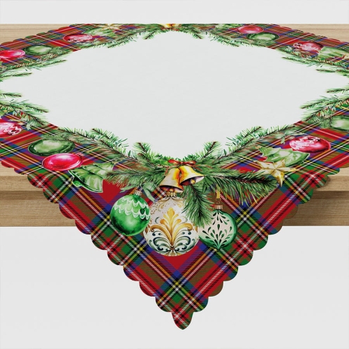 Serweta wodoodporna świąteczna 79x79 Bombki