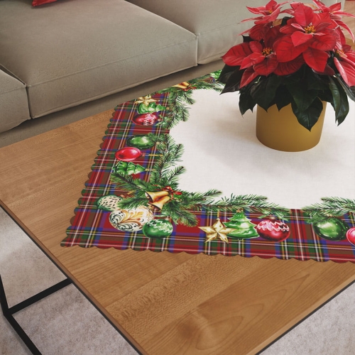 Serweta wodoodporna świąteczna 79x79 Bombki