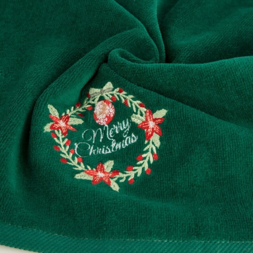 Świąteczny zielony ręcznik 50x90 Merry Christmas