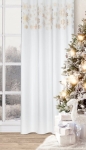 Świąteczna zasłona Astra 140x250 biało złota przelotki