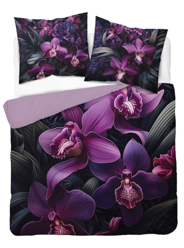 Pościel bawełniana Holland 220x200 Fioletowe Orchide