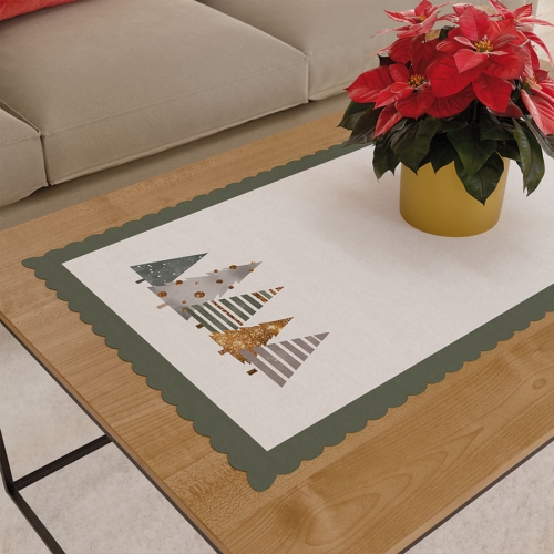 Bieżnik wodoodporny świąteczny 50x100 Pastelowe Choinki