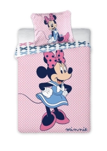 Komplet pościeli dziecięcej różowej 100x135 z Minnie