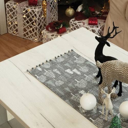 Bieżnik świąteczny Zimowa Magia 50x100 Szary