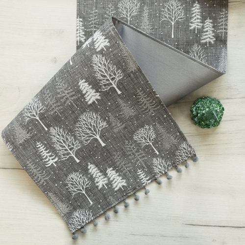 Bieżnik świąteczny Zimowa Magia 50x100 Szary