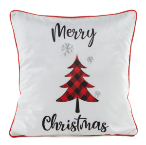 Świąteczna poszewka velvet biała 45x45 Merry Christmas