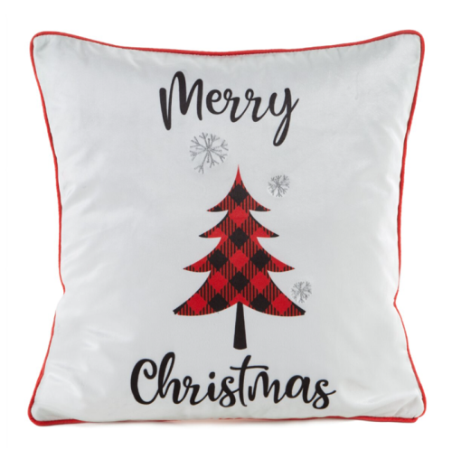 Świąteczna poszewka velvet biała 45x45 Merry Christmas