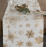 Bieżnik świąteczny 40x140 Biało Złoty