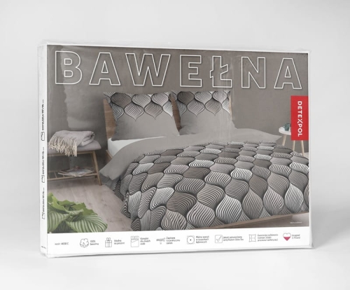 Pościel bawełniana 100% beżowa 220x200 w geometryczny wzór