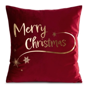 Poszewka dekoracyjna świąteczna czerwono złota 45x45 Merry Christmas