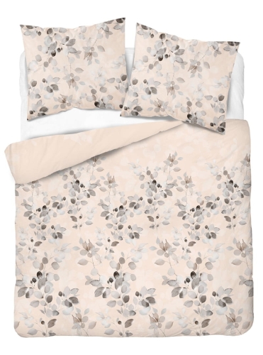 Pościel satyna bawełniana beżowa 220x200 w listki Home Satin