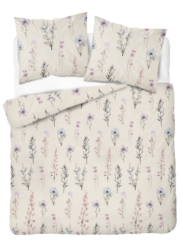 Pościel satyna bawełniana jasno kremowa 220x200 w polne kwiaty Home Satin