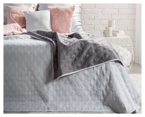 Narzuta 170x210 stalowo srebrna Vicky