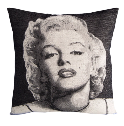 Poszewka dekoracyjna czarna 45x45 Merilyn Monroe + wypełnienie 