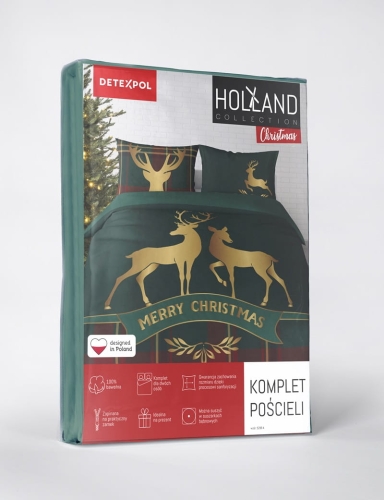 Komplet pościeli świątecznej Holland 160x200 Złote Jelenie 