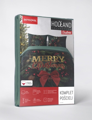 Komplet pościeli świątecznej Holland 220x200 Wieniec Bożonarodzeniowy